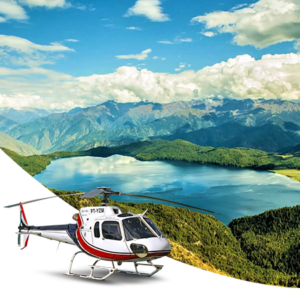 enjoying our helicopter tour in rara